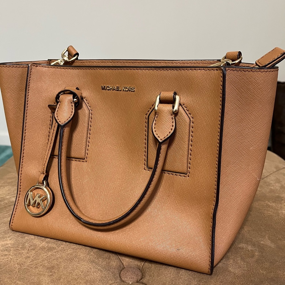 Michael Kors authentic camel brown crossbody purse